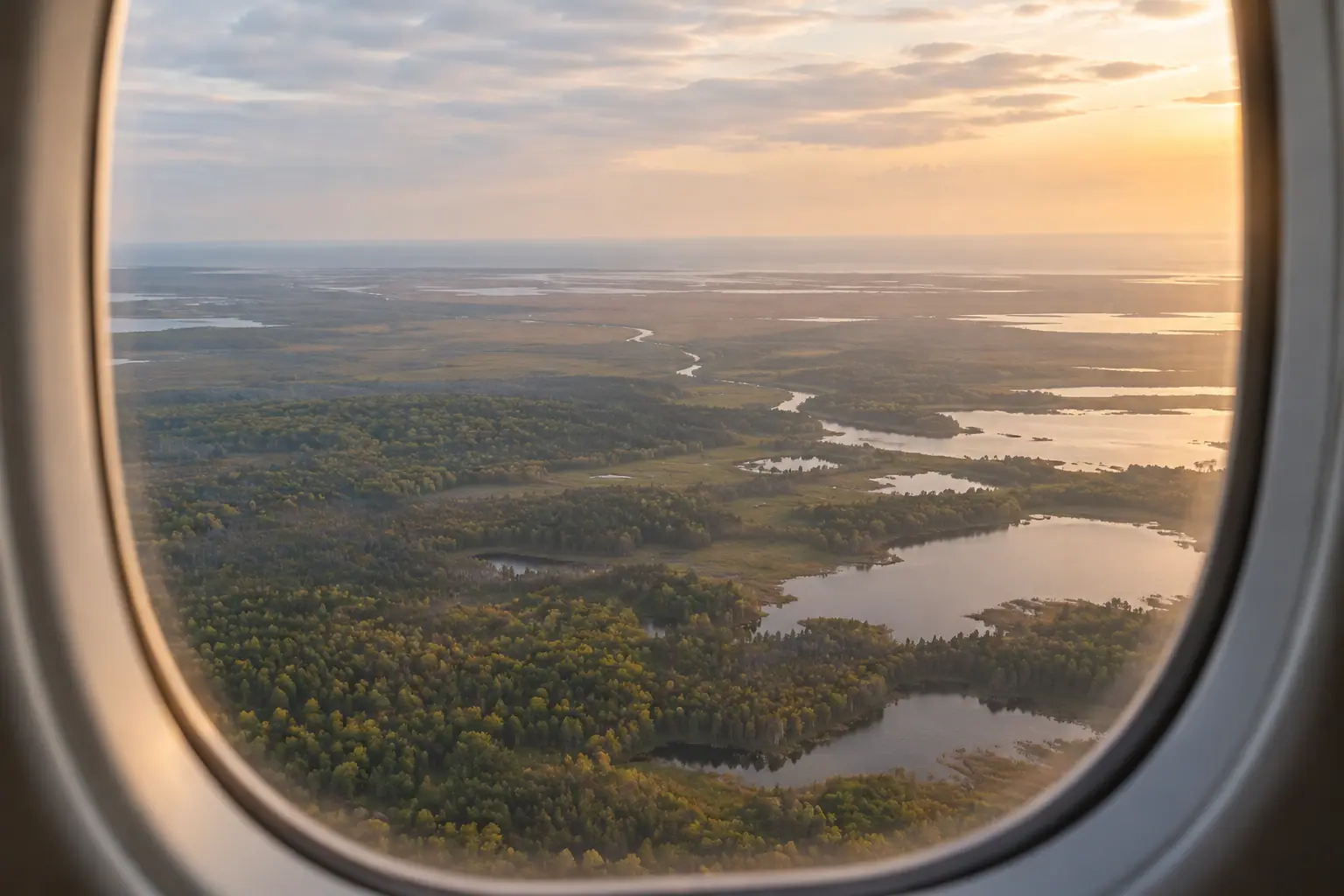 Houston area from a private jet window