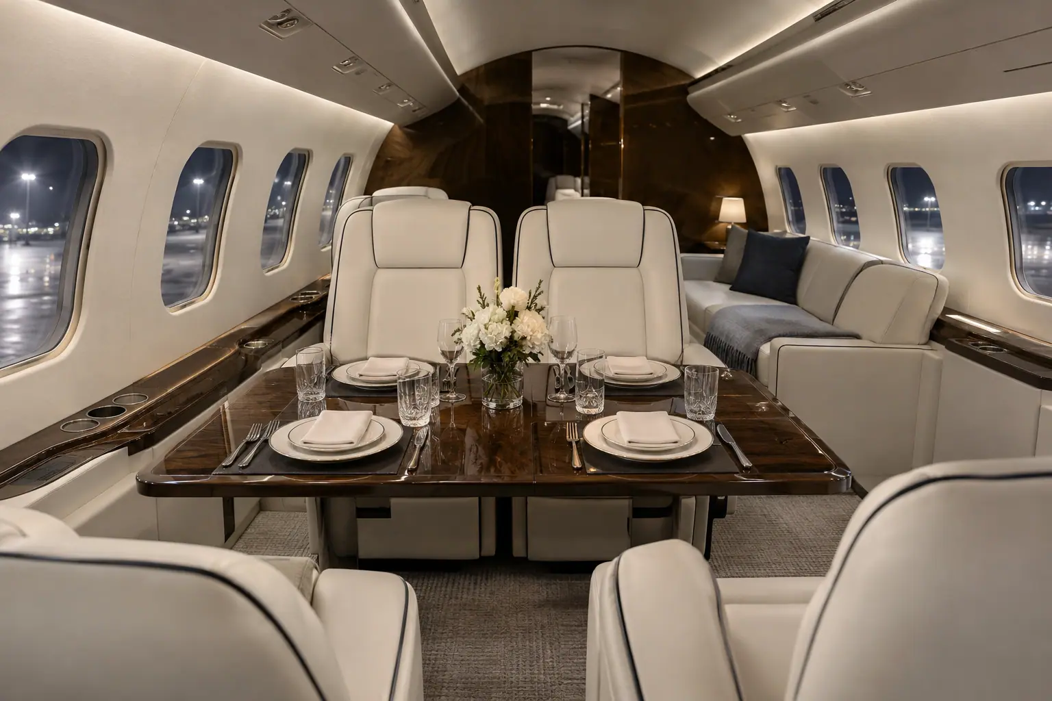 Private jet cabin